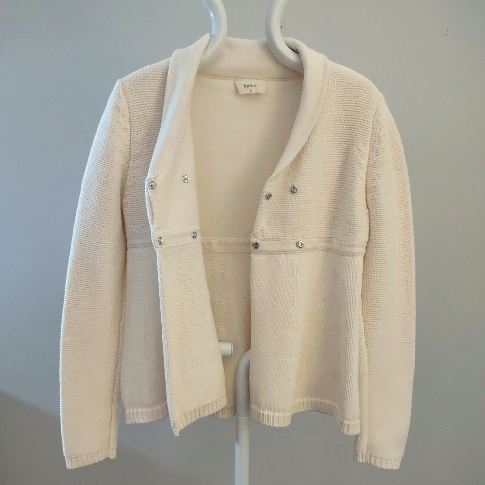 Ba&sh Ivory Cardigan Empire Waist Sweater size 2 - Picture 3 of 12